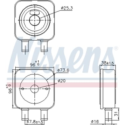 Olie radiator, automatische versnellingsbak NISSENS 91106