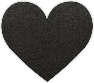 Hart vilt onderzetters - Zwart - 6 stuks - ø 10 cm - Glas onderzetter - Valentijn - Cadeau - Woondecoratie - Woonkamer - Valentijn - Tafelbescherming - Onderzetters Voor Glazen - Keukenbenodigdheden - Woonaccessoires - Tafelaccessoires