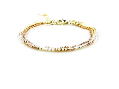 model Acadia armband in zilver en zilver roze verguld 3 rijen