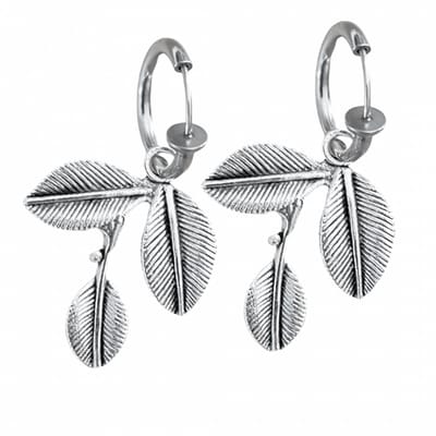 Klem oorbellen-Blad-Zilverkleur- geen gaatje- Charme Bijoux