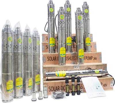 Zonne waterpomp - Dompelpomp bronwater - Landbouw irrigatie - Automatische start stop - Compact ontwerp - Zwart
