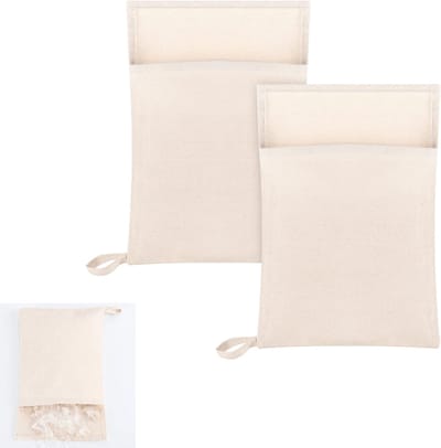 2 stuks - Canvas Crushed Ice Bag, herbruikbare Crushed Ice Bag, barset, geschikt voor thuis, feest, bar, keuken, 34x22cm (beige)