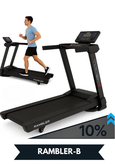 Toorx Fitness RAMBLER-B Loopband - Inklapbaar - 64 Trainingsprogramma's - 16 km/h - LED Scherm - Met Hellingsfunctie