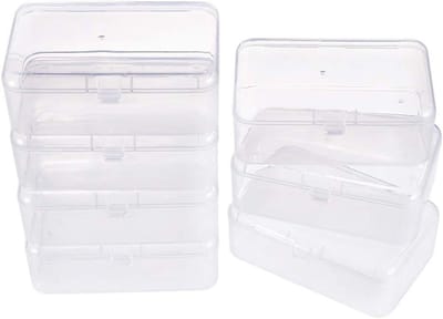 12 Stuks Rechthoekige Mini Doorzichtige Plastic Opbergdozen met Deksel voor Kralen, Sieraden en Kleine Voorwerpen (9cm x 6cm x 3.2cm)