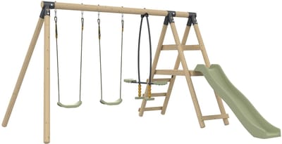 Station ARRUCAT 2 schommels - tegenovergesteld - schuif - verankeringsset - hout FSC® h190 cm