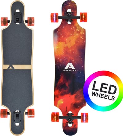 Apollo Twin Tip DT Longboard Redshift - LED Wheels