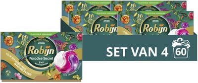 Robijn Paradise Secret 3 in 1 Wascapsules - 4 x 15 wasbeurten - Voordeelverpakking