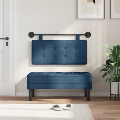 vidaXL - Hangend - hoofdbord - Blauw - Stof
