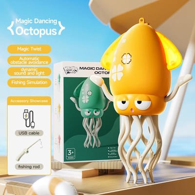 Magische Dansende Octopus Zwaaiende Octopus Octopus geel