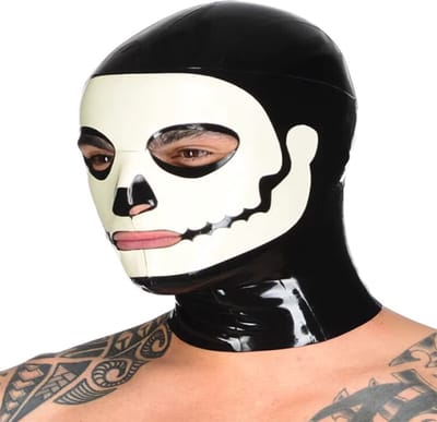Latex gummi seks masker - BDSM - Rubber - 4MM - Doodshoofd - Thema - Zeer goede kwaliteit - Originele materialen - Maat L/XL
