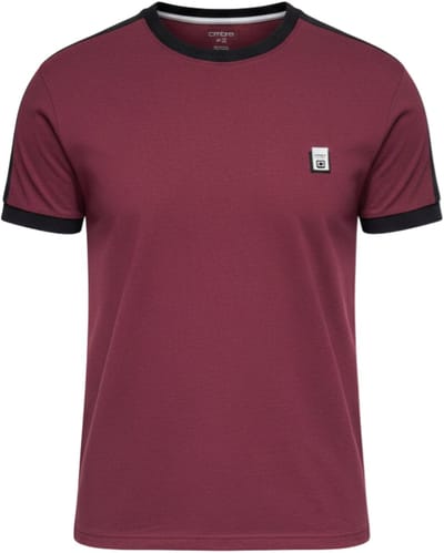 OMBRE T-shirt - Regular Fit - Katoen - Korte Mouw Bordeaux S