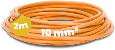 Kalitec 2 meter H07V-K 10 mm² oranje bedradingskabel | Flexibele enkeladerige kabel | 10 mm² gevlochten draad | Fijnaderige bedrading | Enkeladerige kabel voor meterkasten | Enkeladerige kabel voor schakelkasten