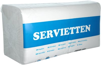 TakeAware - Servet - Wit - 1-laags - 33×33 cm - 1/4 vouw - 500 stuks