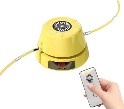Slim Springtouw met Teller en Automatische Telling – Elektrische Springtouw Machine voor Thuis Fitness, Draadloos Springtouw Apparaat voor Volwassenen en Kinderen, Home Workout Trainer-Geel