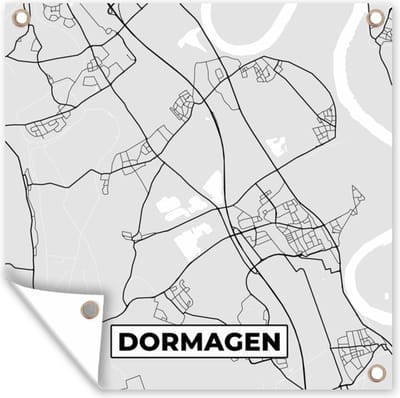 Tuin poster Plattegrond - Duitsland - Dormagen - Stadskaart - Kaart - 200x200 cm - Tuindoek