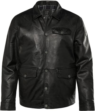 JP 1880 - Heren - Leren jas leer superfijn lamsnappa - Zwart - Maat 3XL