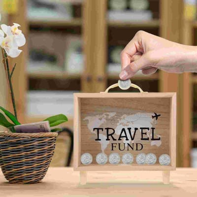 Houten Bureau Decor Doos Reis Fonds Spaarpot Vakantie Fonds Doos Houten Schaduwdoos Koffer Bank Schatkist Tellen Thuis black