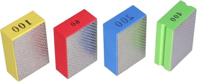Set van 4 Herbruikbare Diamant Polijstpads met Granulaties 60#, 100#, 200# en 400# voor Tegels, Steen en Ontbramen