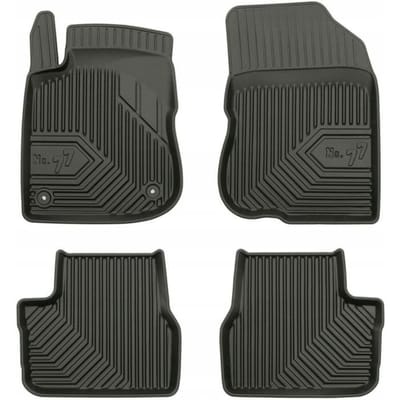 Frogum No.77 Luxe Rubberen Automatten Set - Geschikt voor PEUGEOT 208 (2012-2019) - 4-delig - Perfecte Pasvorm - Geurloos TPE - 4 cm Hoge Rand - Zwart