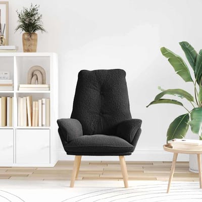 vidaXL - Fauteuil - Zwart - 69 - x - 74 - x - 93 - cm - Sherpa - Stof
