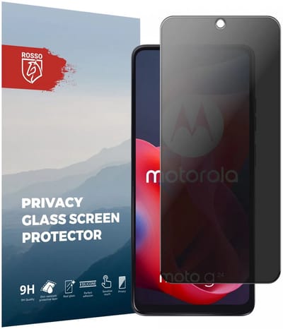 Rosso Privacy Screen Protector Geschikt voor de Motorola Moto G24 - 9H Gehard Glas - Case Friendly Tempered Glass - Eenvoudige Installatie