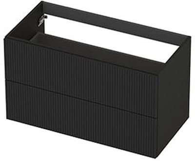 INK - Onderkast 2L Gelakt Gefreesd Tbv Greep - 900x450x520 Mm - Mat Zwart