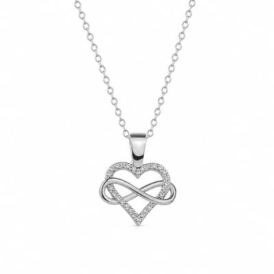 925 Zilveren Infinity Hart Ketting voor Dames – Luxe Glans – Tijdloos Design – Romantisch Sieraad – Cadeau voor Vrouwen