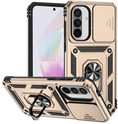 Coverup Hoesje - Geschikt voor Samsung Galaxy A36 / A56 Hoesje - Coverup Armor Ring Kickstand Back Cover met Camera Shield - Goud