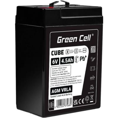 Loodaccu Green Cell GC-AGM6V4-5AH-J Loodvlies (AGM) 4.5 Ah 6 V 1 stuk(s)
