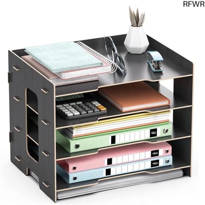 RFWR® A4 Bureau Organizer met 4 Laag Documentenbakken - Ideale Opbergoplossing voor Papieren