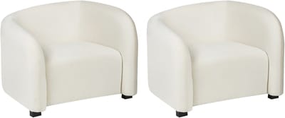 VELTADA - Fauteuil set van 2 - Off-white - Fluweel