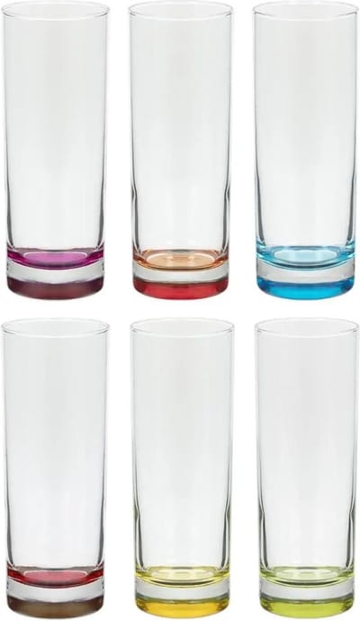 Secret de Gourmet Longdrink glazen - Colori - 6x stuks - 310 ml - water/sap/drinkglazen
