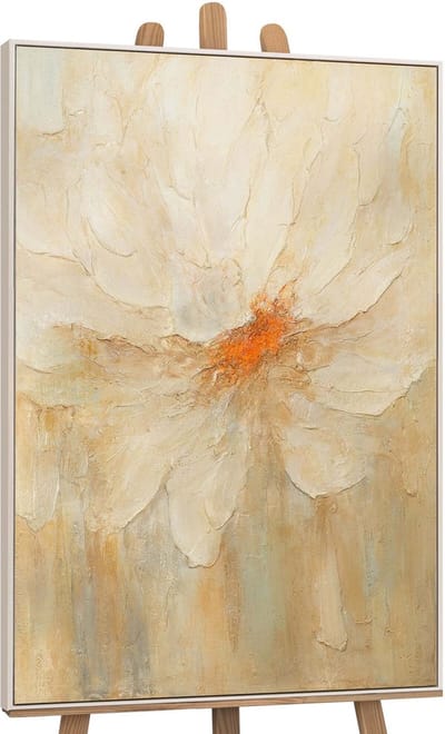 Canvas schilderij handgeschilderd fiery pollen abstract – YS-Art Gallery – Luxe wanddecoratie voor woonkamer – Modern schilderij voor slaapkamer en hal
