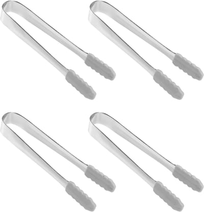 4-pack mini-ijstangen van roestvrij staal - met siliconen tips - 5 inch ijstangen - voor koffiebars, theekransjes en keukens