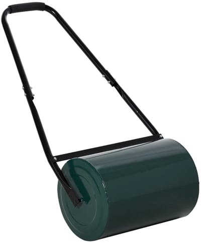 Gazonroller - Gazonwals met Handvat - Tuinroller - Tuinwals - Handwals - 40L Water/zandvulling - Grasroller - Gazonwals - met U-greep - voor tuin, gras en achtertuinen - Ø30 cm - Metaal - Groen