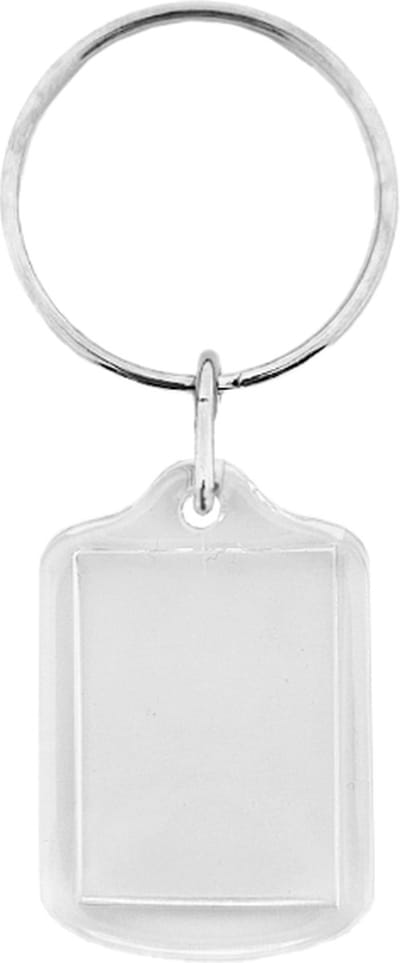 CombiCraft Plexiglas sleutelhanger blanco rechthoek klein 21x28mm - 10 stuks
