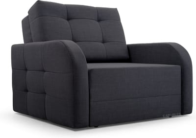 Fauteuil Met slaapfunctie Slaapbank Ban Porto 80 Fauteuil Slaapbank - Armstoel - Kinderbed - Compact en Comfortabel 101 cm - 1 zits - Donkergrijs (BRAGI 16)