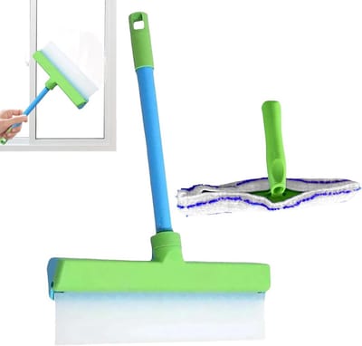 Siliconen Raamwisser - Douchewisser Deurwisser - Streeploos Reinigen - In Hoogte Verstelbaar - 30 cm - Blauw