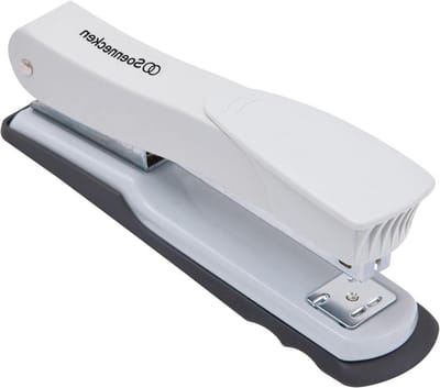 Bureaunietmachine Metaal - Nietapparaat Kantoor - Documenten Samenvoegen - Robuuste Metalen Constructie - 17 cm Lang - Lichtgrijs