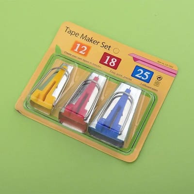 Professionele Set Bias Tape Makers met 6mm/12mm/18mm/25mm Maten Naaigereedschap voor Stof Afbinding Naaien Handwerk en DIY Costura white