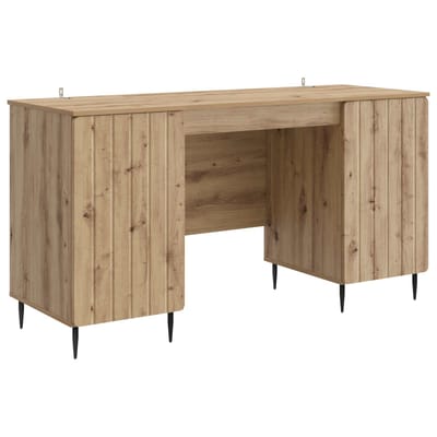 vidaXL - Bureau - Artisanaal - eiken - Bewerkt - hout - 142,5 - x - 50 - x - 75 - cm