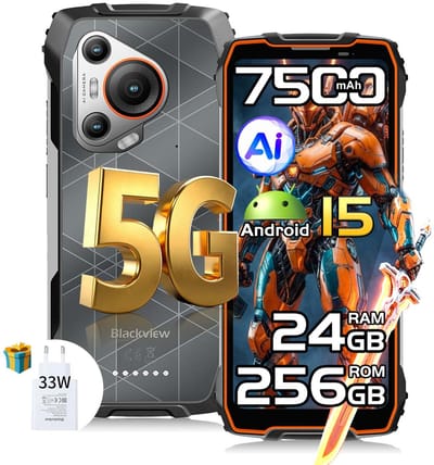 Blackview BL7000 Robuuste Smartphone 5G - 6.78 inch - Android 15 - 24GB RAM - 256GB ROM - 50MP Camera - 7500mAh met 33W Adapter - IP68 Waterdicht - NFC OTG GPS FM - Oranje