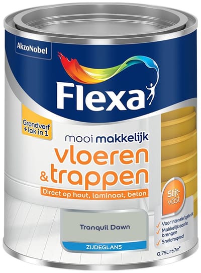Flexa - Mooi Makkelijk Vloeren & Trappen Zijdeglans - Tranquil Dawn - Mengverf - 750 Ml