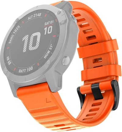 Siliconen bandje - geschikt voor Garmin Fenix 3 / 5X / 5X Plus / 6X / 6X Pro / 7X / 7X Pro / 8 (51 mm) / Quatix 3 / 6X / Tactix (7) / Enduro (2) / Descent Mk1 / Mk2(i) / Mk3i 51 mm / D2 / Delta PX / Mach 1 Pro / Epix Pro Gen 2 51 mm - oranje