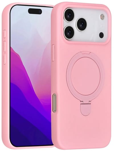 Telefoonhoesje geschikt voor iPhone 17 Pro Max - Magnetische Backcover met Ringstand - Geschikt voor MagSafe-accessoires - FuturiQ - Sakura Pink