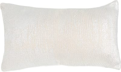 Fine Knit off-white silver foi Cushion 30 x 50 cm