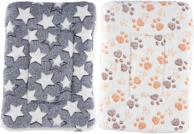 Set van 2 Konijnenkleedjes, Warme Pluche Deken voor Kleine Dieren, 40 x 30 cm, Geschikt voor Kittens, Konijnen, Cavia's en Hamsters