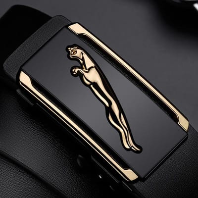 Herenriem Echt Leer Automatische Gesp Tandeloos en Gatloos Jong Middelbare Leeftijd en Jong Zakelijk Koeienhuid Riem Heren Kostuum Riem 105cm black
