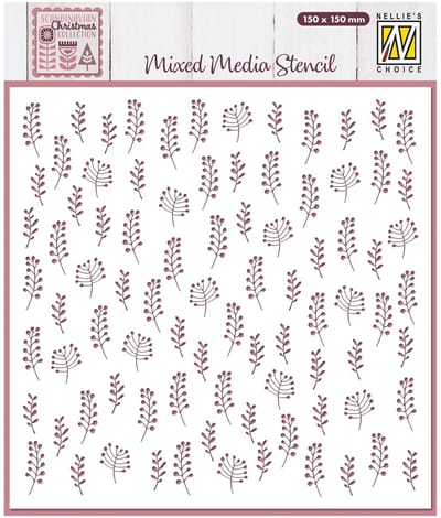 MMS4K-075 Nellie Snellen Mixed Media Stencil Leaves - sjabloon - bladeren blaadjes blad