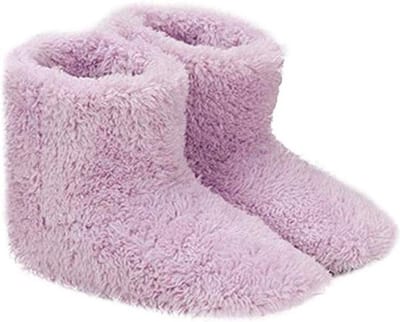 TechU™ Warme Fleece Voetenwarmer – Zachte Pluche Voet Heater – USB Plug-in – Roze